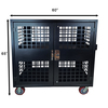American Hawk Industrial Security Cart 60''W x 31''D x 64.75''H - Locking Utility Cart With Adjustable Shelf AH1555BLK